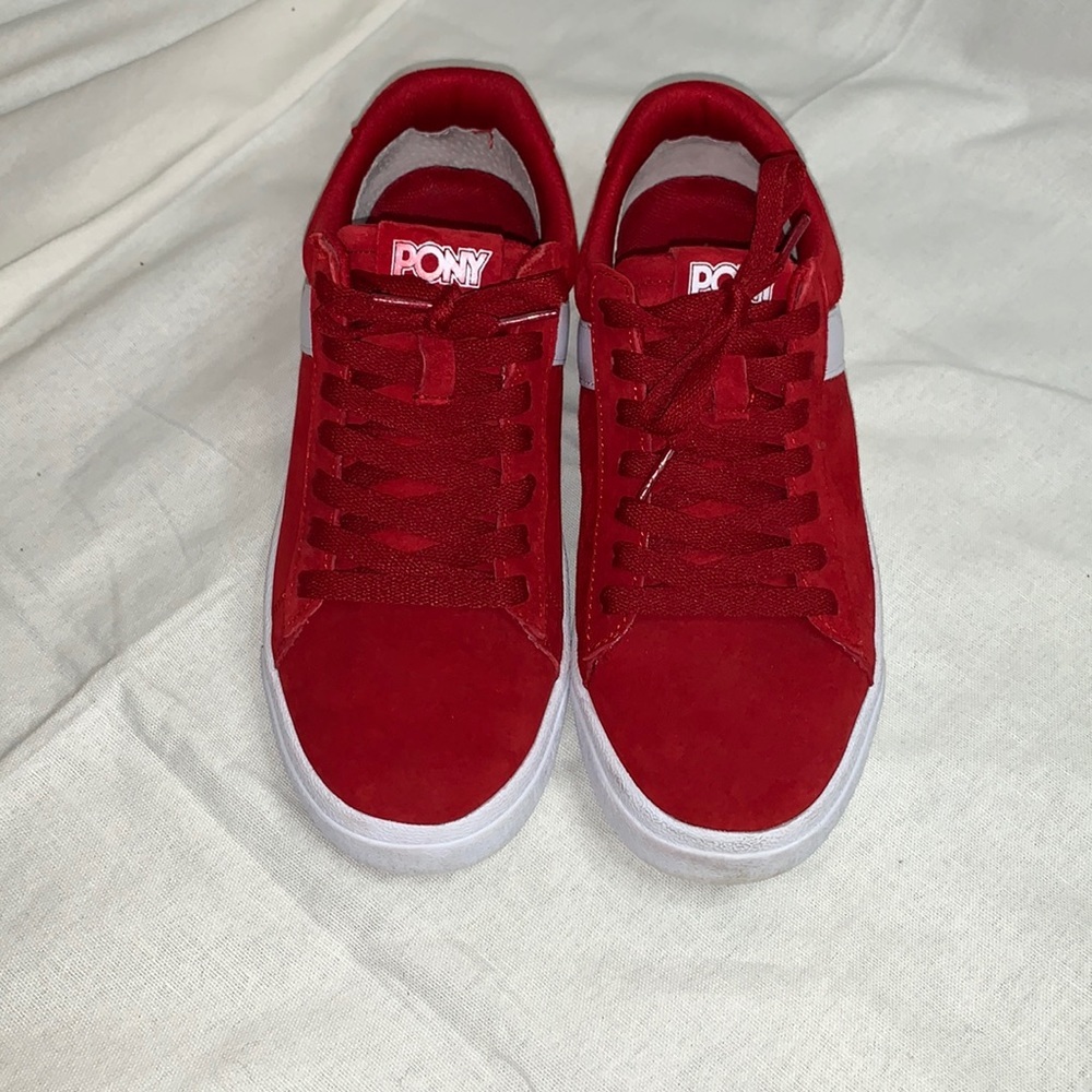 Women's PONY Classic Low Red Suede Shoes Size 7.5 - Picture 5 of 13